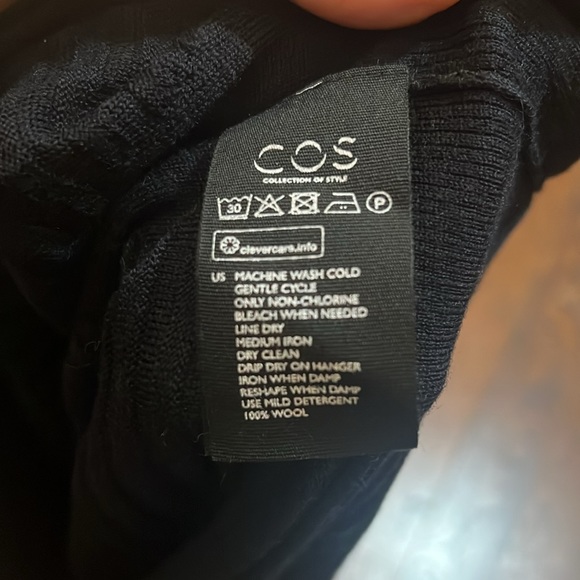 𝙲𝙾𝚂 Ribbed Crewneck Navy Blue Size XS - Picture 7 of 8